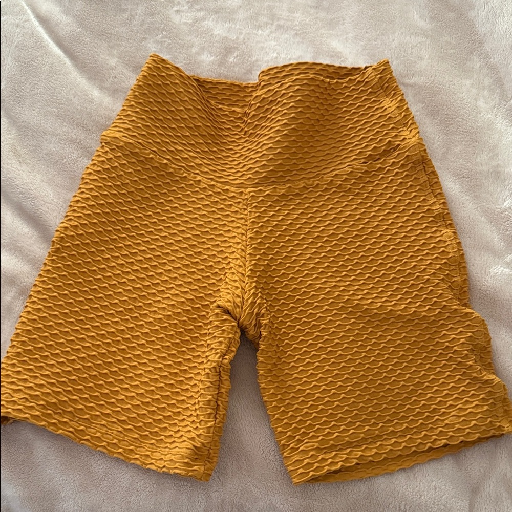 Booty by Brabants Mustard Textured Bike Shorts